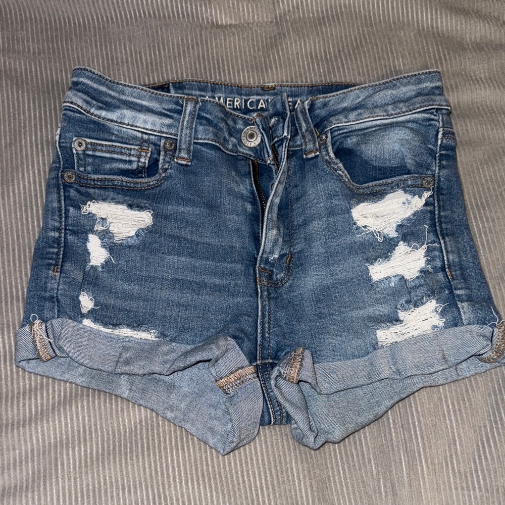 American Eagle Outfitters Distressed Blue Jean Shorts